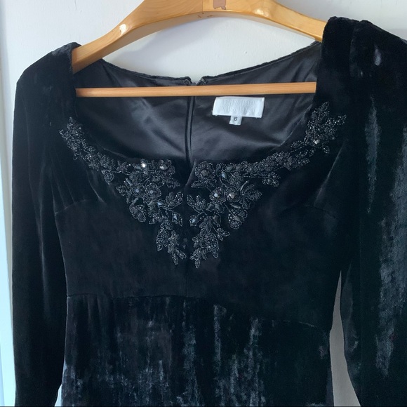 Vintage Badgley Mischka 90s black beaded evening gown - Picture 15 of 16